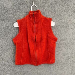VTG Paul‎ Harris Design 100% Boiled Wool XL Orange Cropped Full Zip Vest